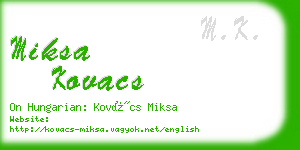 miksa kovacs business card